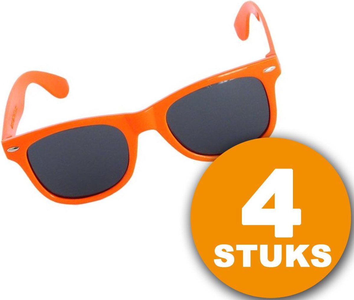 Oranje Feestbril | 4 stuks Oranje Bril 